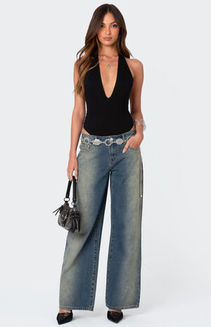 Deep V Backless Bodysuit image number 5