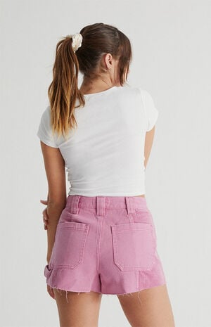 Fuchsia Corduroy Utility Paneled Shorts image number 3