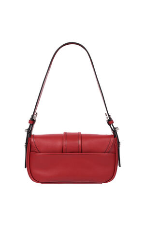Red Smooth Moto Studded Shoulder Bag image number 4