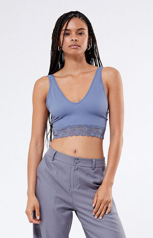 Seamless Lace Trim Tank Top image number 2