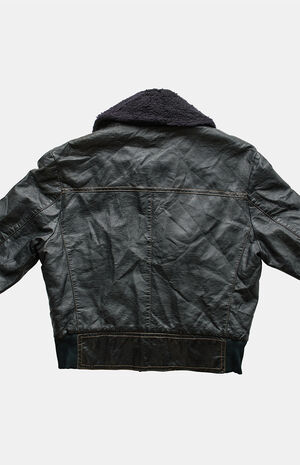 Black 2000s Leather Jacket image number 4