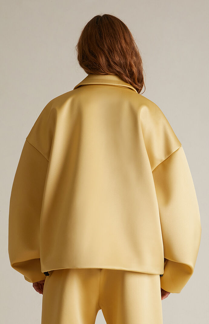 【Fear of God】 Essentials Women's Amber Satin Bomber Jacket Fear of God Essentials Women's Amber Satin Bomber Jacket