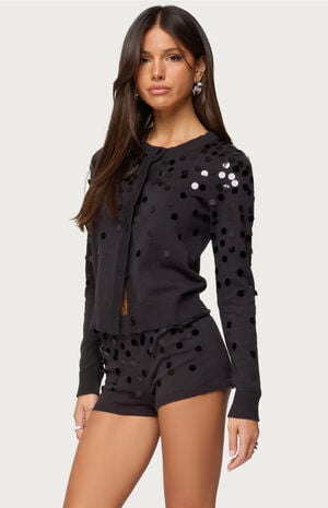 Cierra Sequin Knit Cardigan image number 2