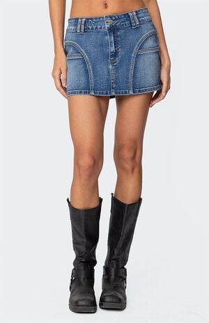 Jive Washed Denim Mini Skirt image number 2