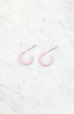 Enamel Mini Hoop Earrings image number 1