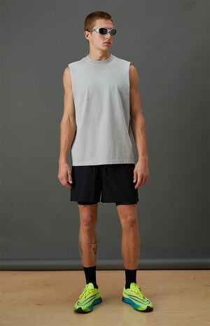 Gray Vintage Wash Comfort Cut Off Muscle T-Shirt image number 5