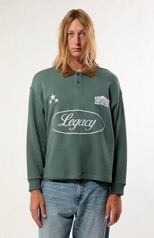 Green Legacy Long Sleeve Rugby Polo Shirt image number 2
