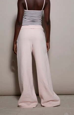 Pink Ultra Soft Fleece Baggy Sweatpants image number 4