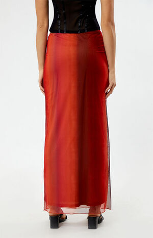 Ombre Mesh Midi Skirt image number 4