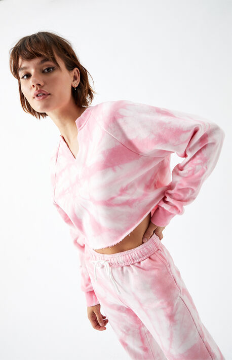 Amber Tie Dye Notched Sweatshirt