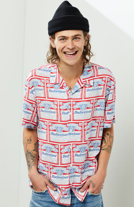 By PacSun Label Print Camp Shirt