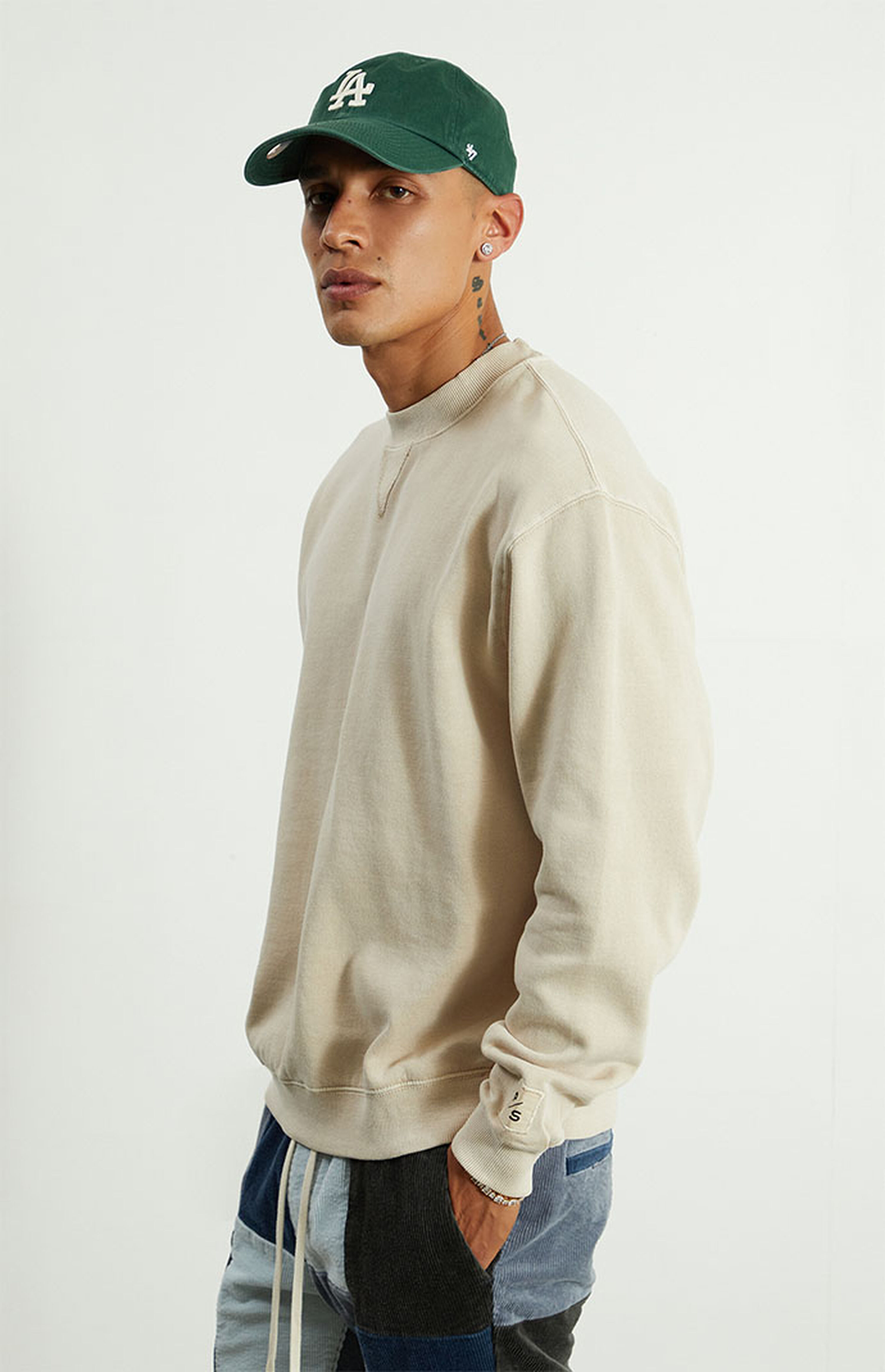 Washed crew neck sweatshirt clearance