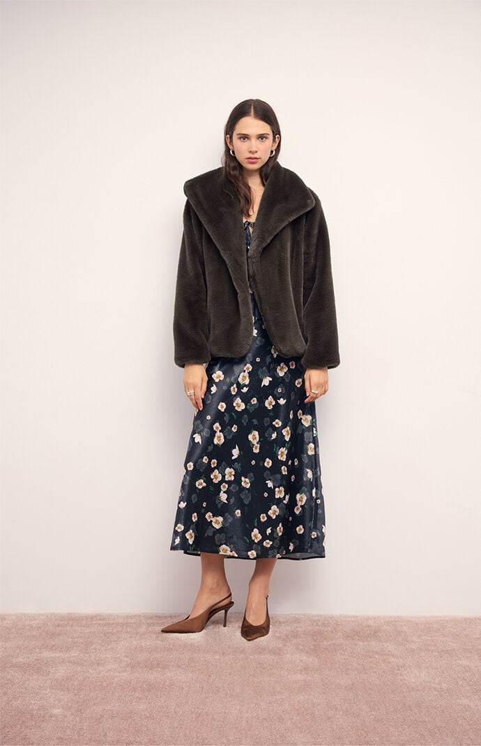 MINKPINK Sigrid Faux Fur Coat