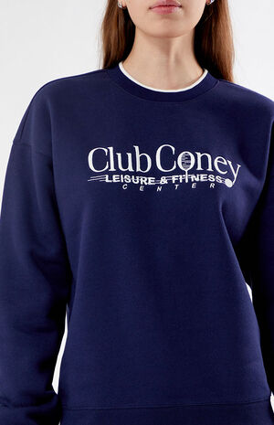 Navy Club Coney Leisure & Fitness Crew Neck Sweatshirt image number 2