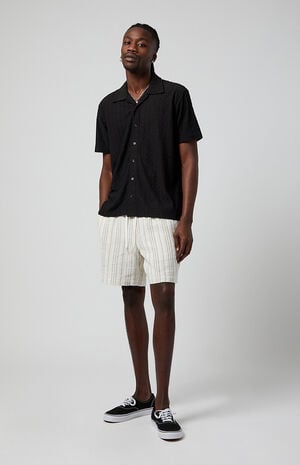 Cream Russel Linen Volley Shorts image number 2