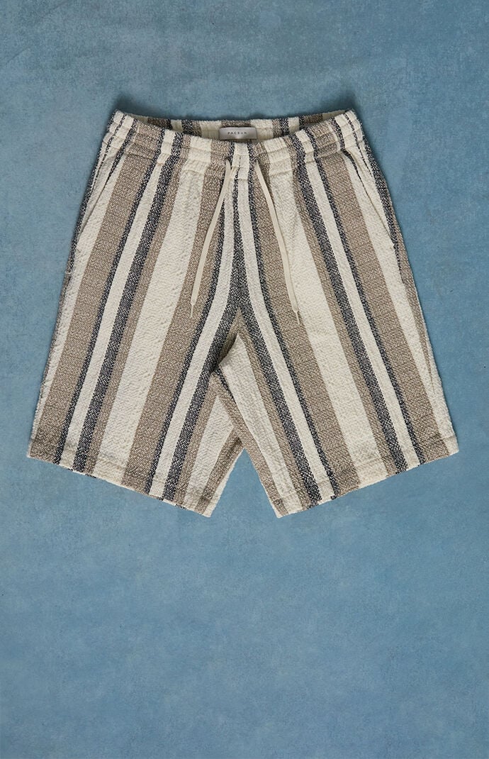Pacsun Cream Striped Linen Shorts