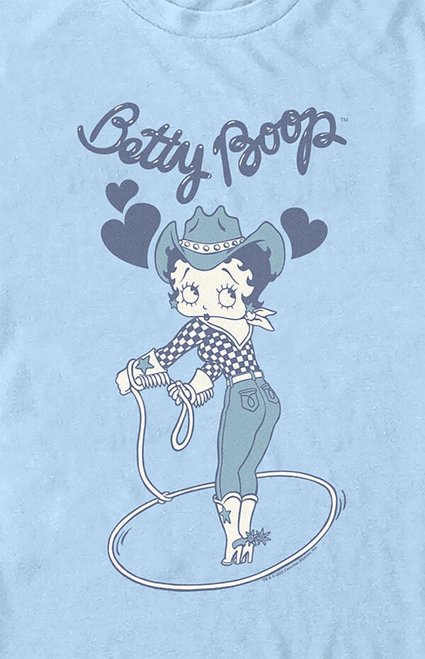 Women's Betty Boop Lasso T-Shirt in Light Blue - Size 2XL