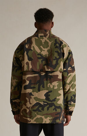 Woodland Camo Military Nylon Overshirt Jacket image number 4