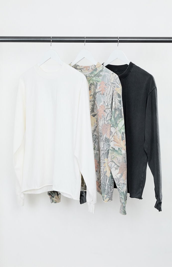 Pacsun 3 Pack Premium Cropped Long Sleeve T-Shirts