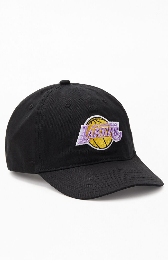 Mitchell Ness Black Los Angeles Lakers Strapback Dad Hat Pacsun