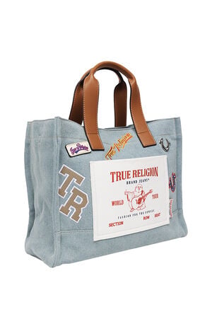 Andy Denim Multi Patch Medium Tote Bag image number 2