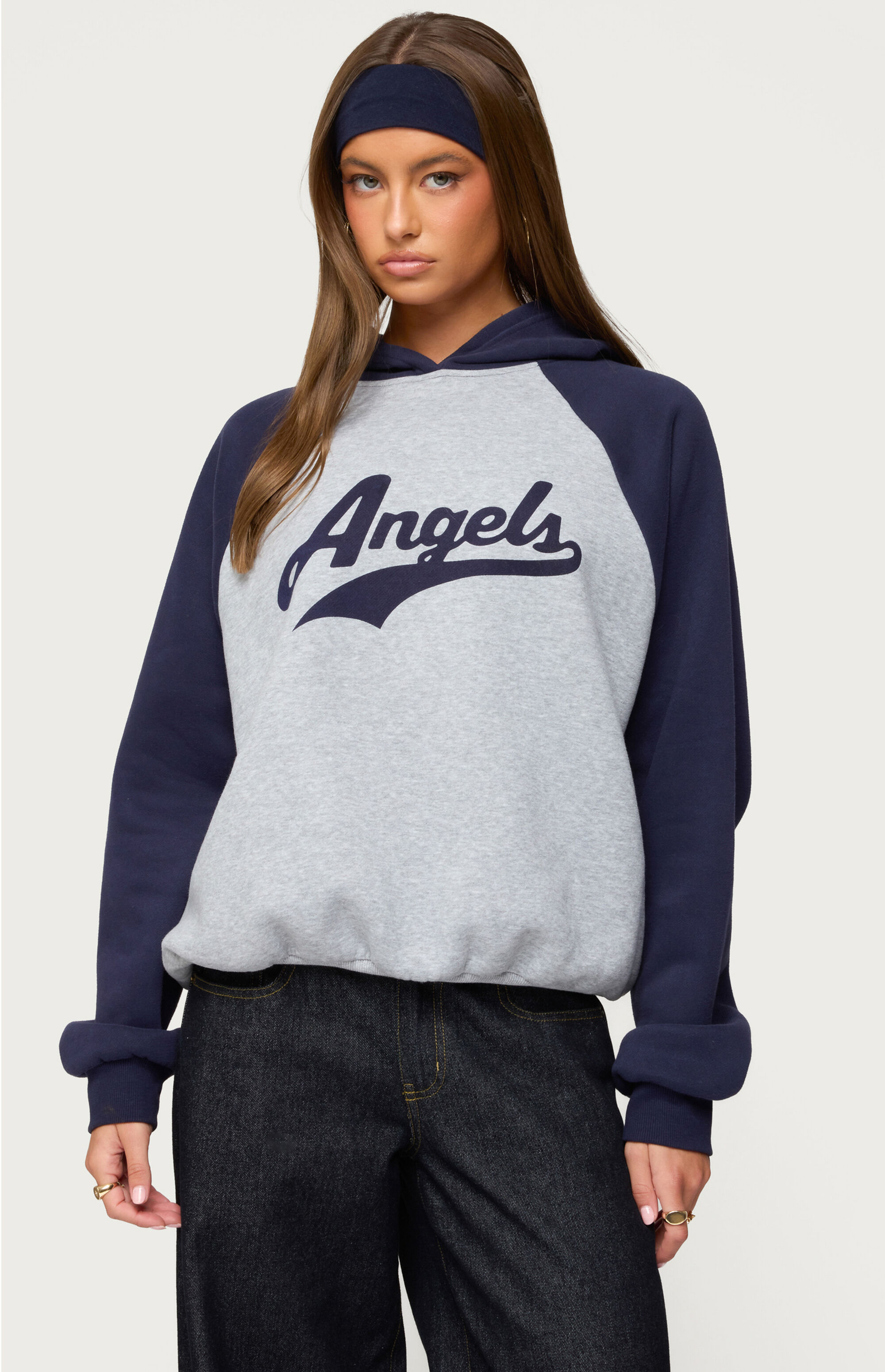 Black Oversized 100% Cotton Fleece Hoodie with Angel Wing Back Print