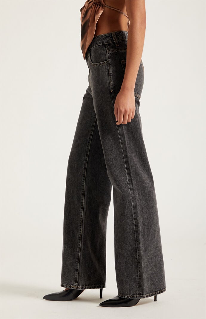 Pacsun Madison High Waisted Girlfriend Jeans Washed Black