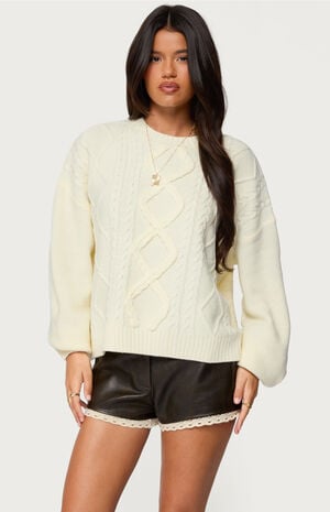 Braided Cable Knit Oversized Sweater image number 1