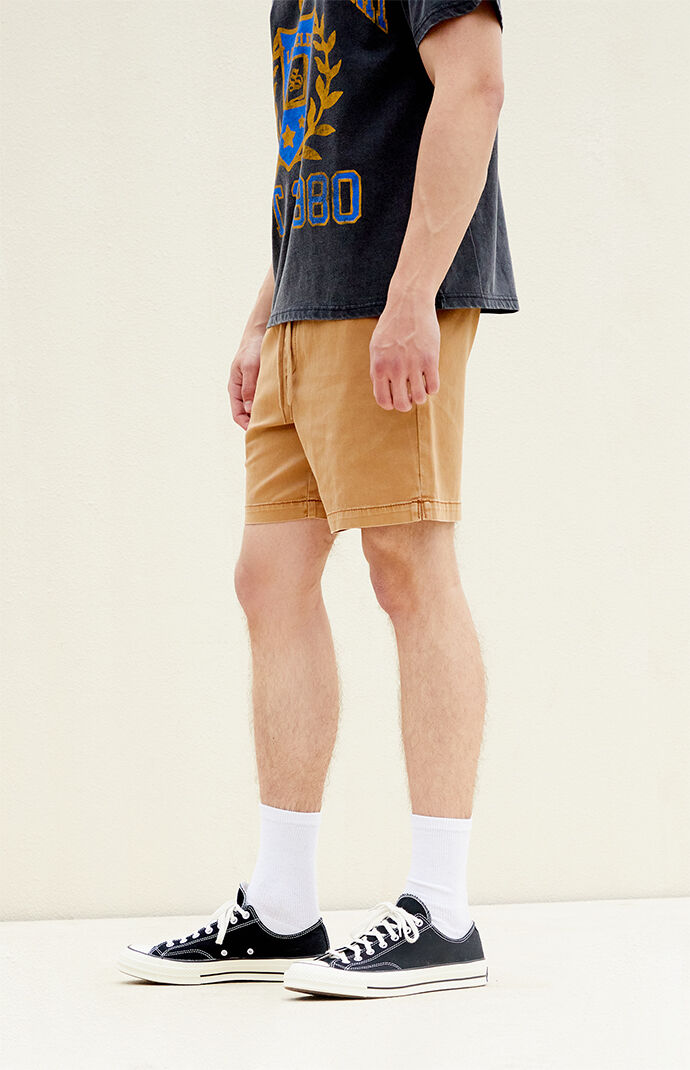 PacSun Khaki Twill Volley Shorts | PacSun