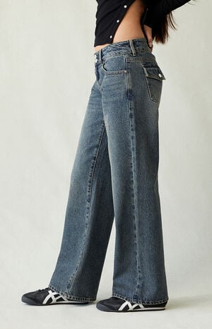 Zoe Low Rise Girlfriend Jeans Dark Blue image number 4