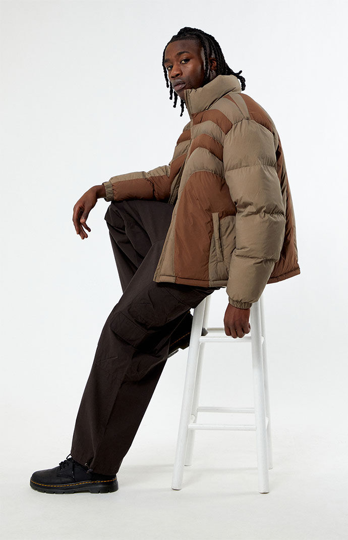Pacsun Warped Brown Puffer Jacket | PacSun