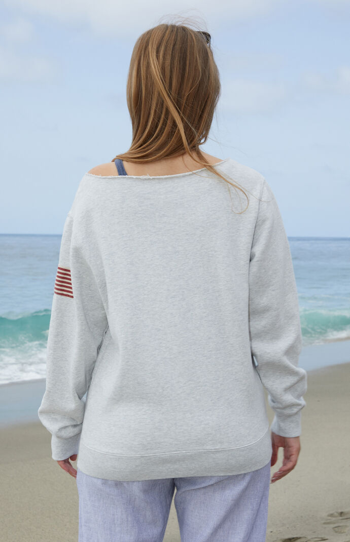 John Galt Erica Off The Shoulder Newport Sweatshirt PacSun