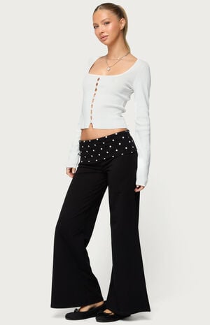 Petite Reeva Polka Dot Foldover Pants image number 4
