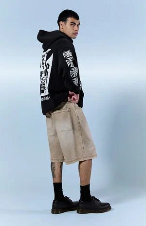 Parker Baggy Jean Shorts Tan Washed image number 1