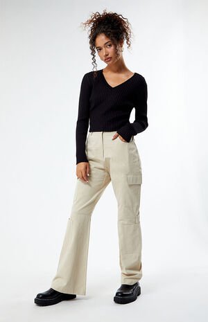 Knit V-Neck Sweater image number 3