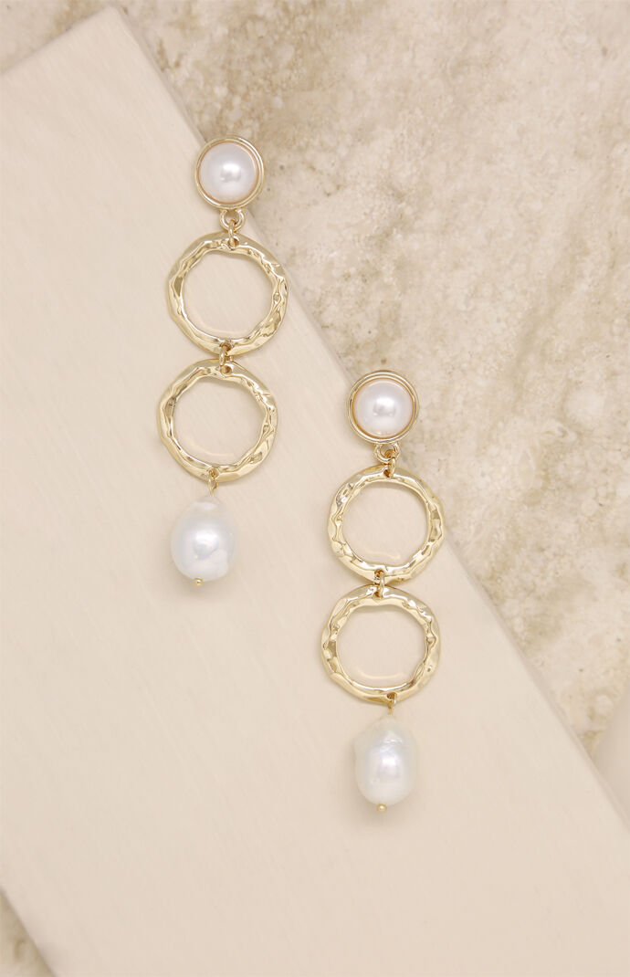 Textured Pearl Drop Earrings