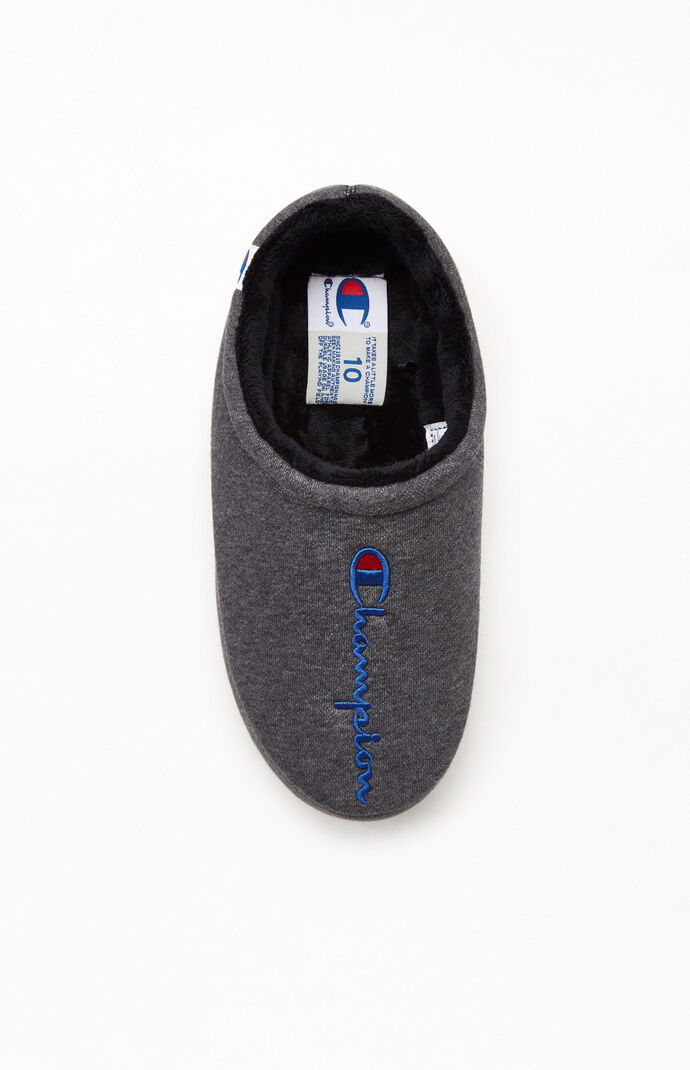 Gray Shuffle Script Slippers