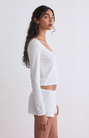 Pointelle Pajama Cardigan image number 3