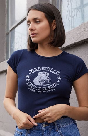 Navy Ashlyn Nashville T-Shirt image number 1