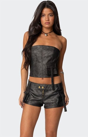 Ryan Faux Leather Cargo Corset image number 1