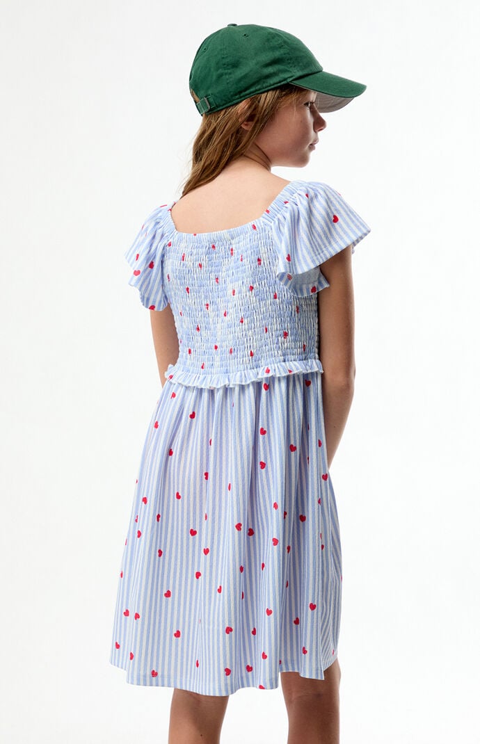 Pacsun Kids Striped Heart Short Sleeve Dress