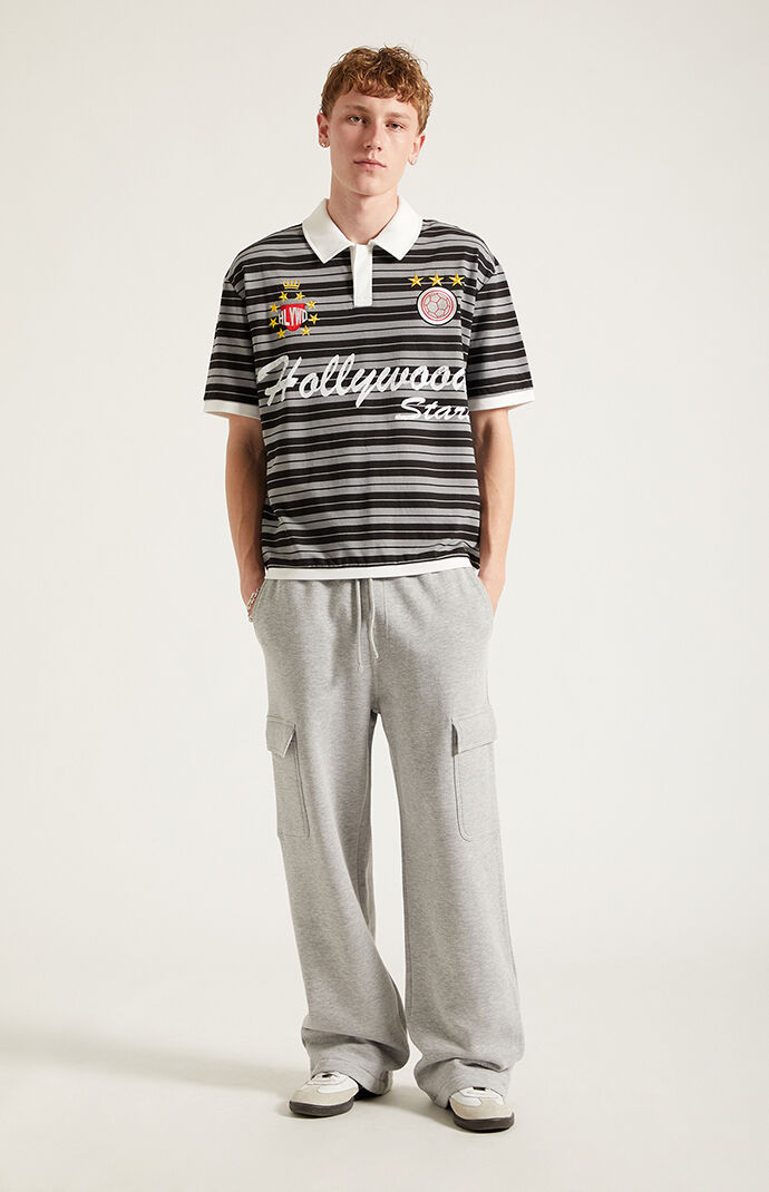 Pacsun Gray Fleece Extreme Baggy Cargo Sweatpants