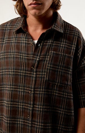 Chocolate Plaid Woven Flannel Shirt image number 2