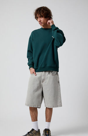 Gray Baggy Denim Shorts image number 3