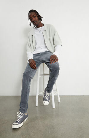 Gray Corduroy Skinny Comfort Stretch Pants image number 5