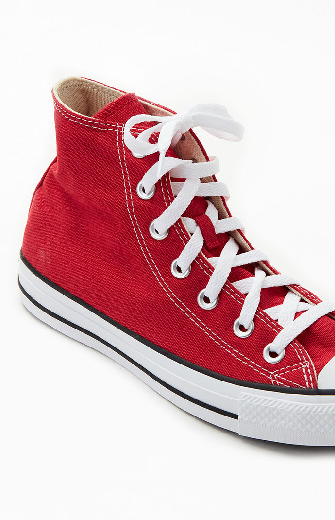 Red high store top converse boys