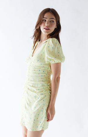 Puff Sleeve Ditsy Mini Dress image number 3