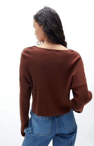 Cropped V-Neck Sweater image number 3