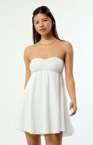 Clara Smocked Strapless Mini Dress image number 2