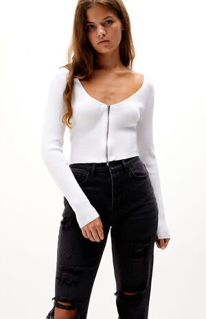 Long Sleeve Zip Up Sweater Long Sleeve Zip Up Sweater image number null